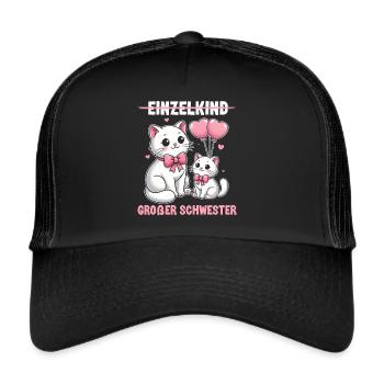 Big Sister Cat Older Sibling - Trucker Cap - black/black - Front