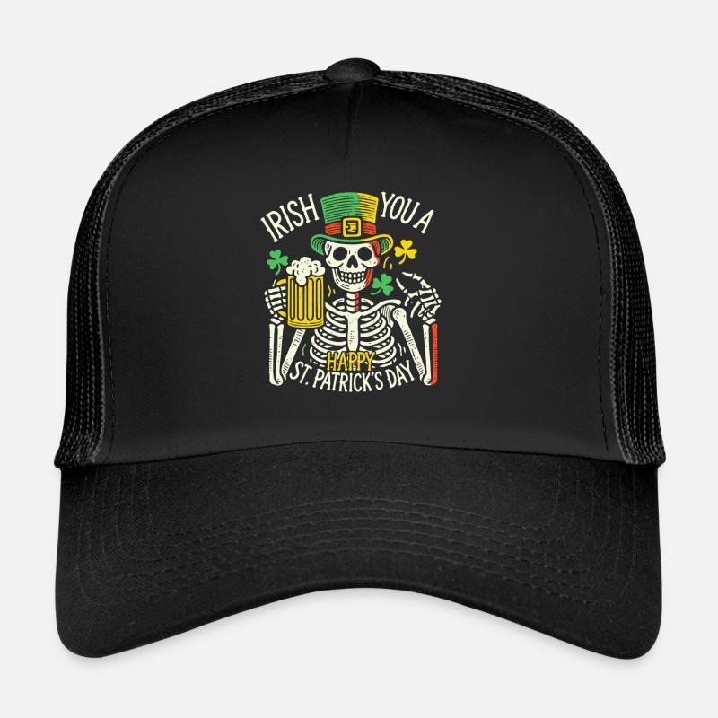 Joyeuse fête des squelettes de la Saint-Patrick Casquette trucker 