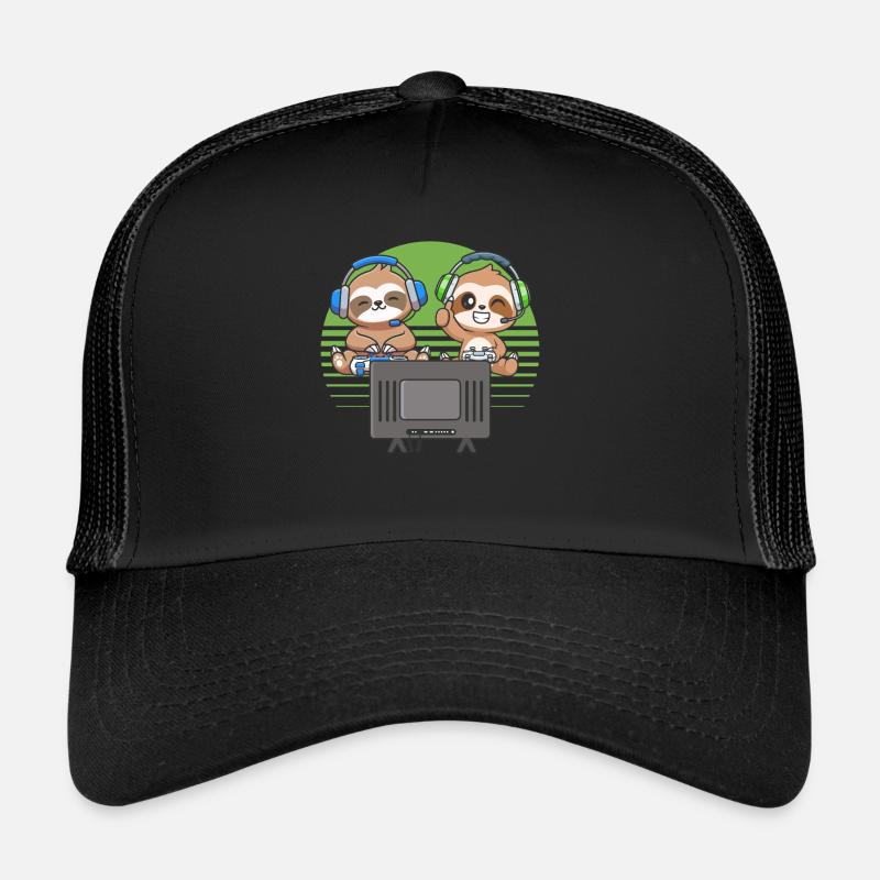 Funny Gaming Sloth Video Gaming Sloth Trucker Cap
