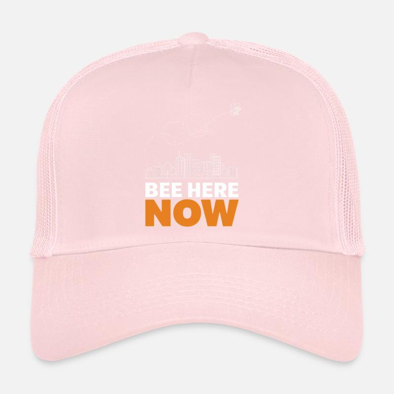 Bee Here Now Cityscape Design Trucker Cap