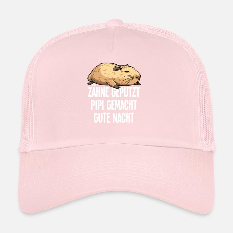 Teeth Brushed Good Night Capybara Pajama Gift Trucker Cap