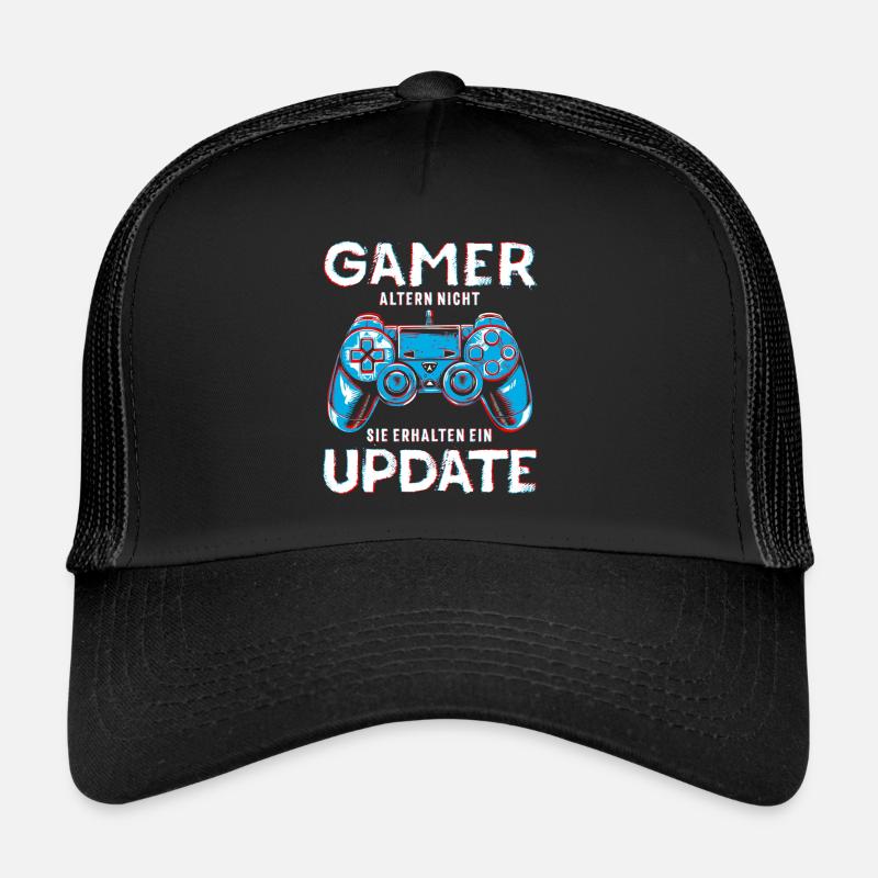 Gamer Geburtstag Update Jungen Männer Nerd Gaming - Trucker Cap - Schwarz/Schwarz
