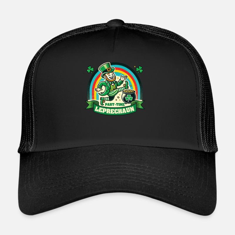 Leprechaun à temps partiel Saint-Patrick Arc-en-ciel Casquette trucker 