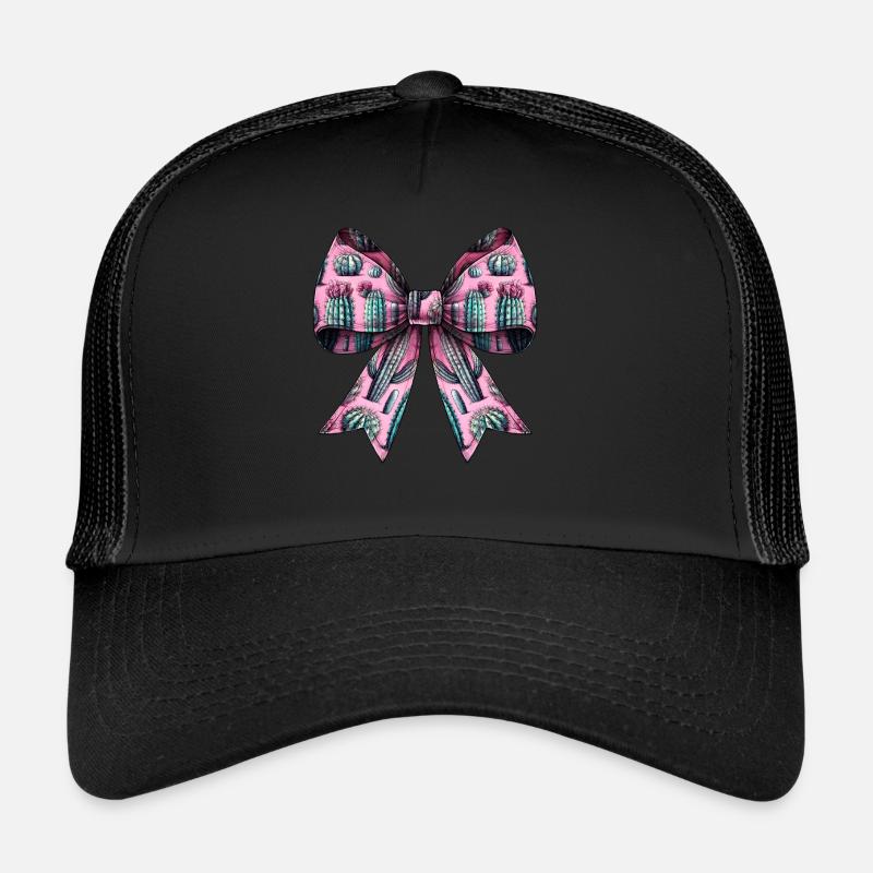 Coquette Bow Cactus Succulent Plant Pattern Trucker Cap