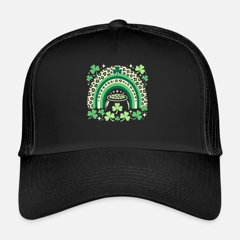 St. Patrick's Day Regenbogen Kleeblatt Glück Trucker Cap