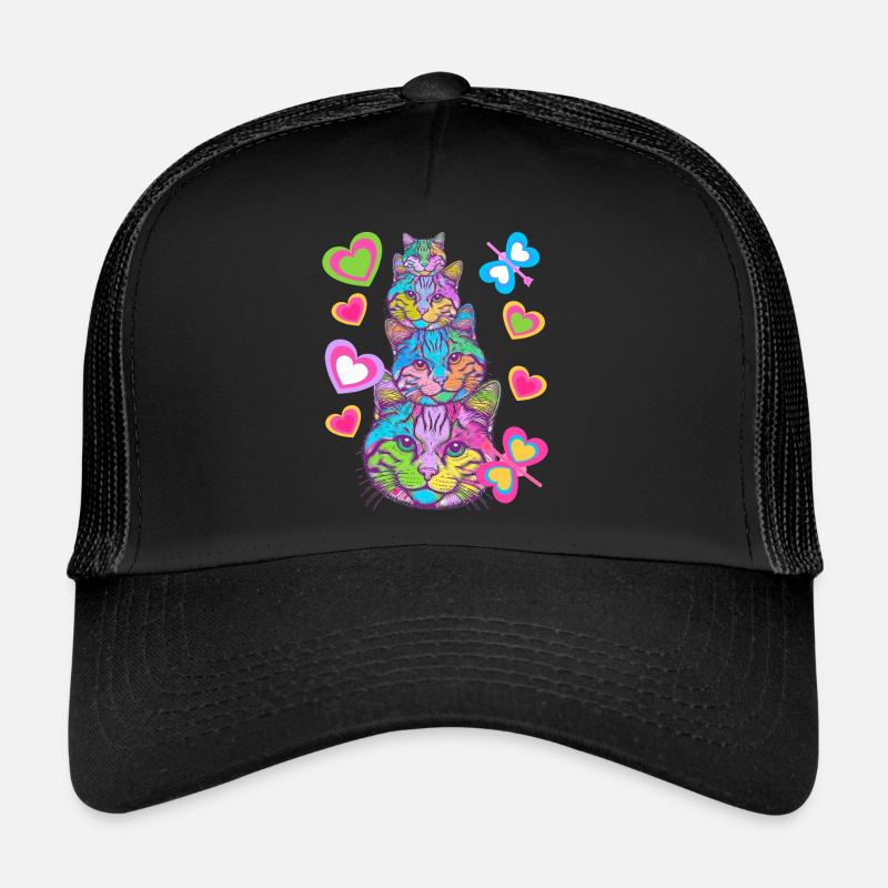 Katze Katzen Katzengesicht Kinder Kind Trucker Cap