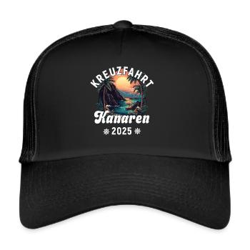 Kreuzfahrt Kanaren 2025 - Trucker Cap - Schwarz/Schwarz - Vorne
