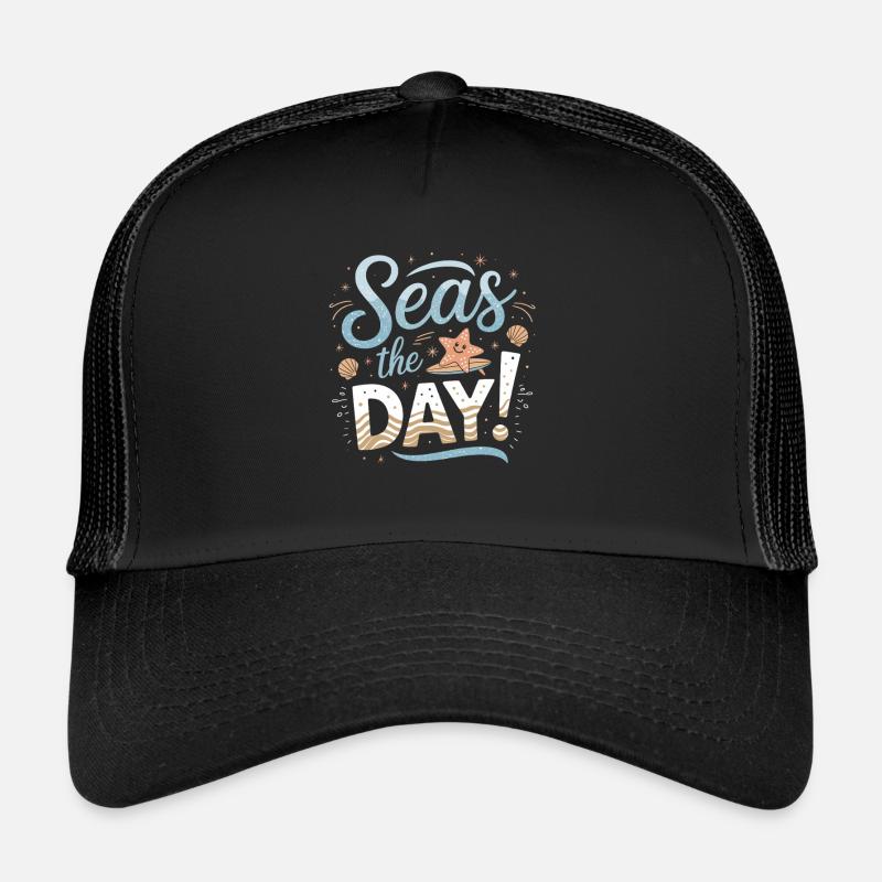 Seas The Day Maritime design with starfish and Trucker Cap