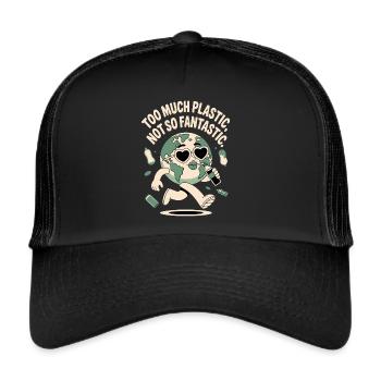 Trop de plastique dans l’environnement - Casquette trucker  - noir/noir - Devant