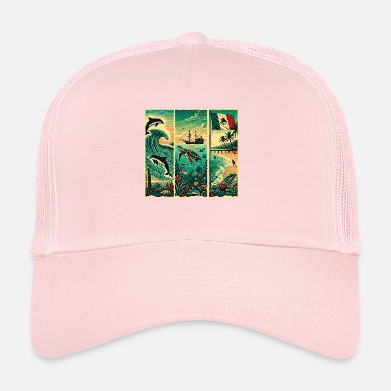 Mexique Vacances Souvenir Été Cancun Casquette trucker 