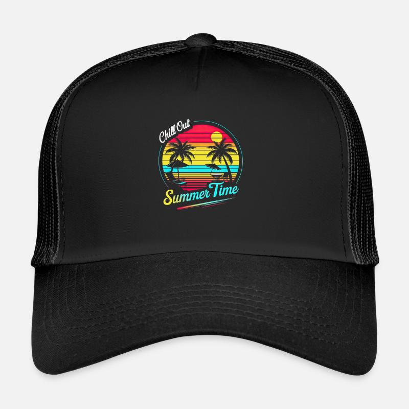 Chill Out - Coucher de soleil rétro estival Casquette trucker 