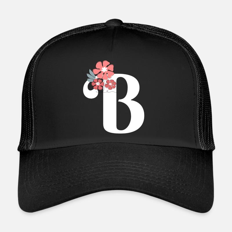 Buchstabe b Minimalistische Blumen Trucker Cap