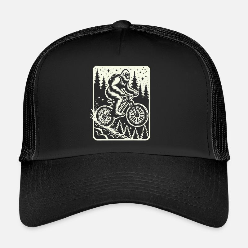 Aventure à vélo avec Bigfoot dans la forêt Casquette trucker 