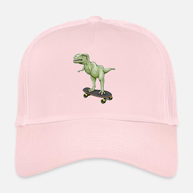 Dinosaur Skateboarding T-Rex Dino Dinosaur Trucker Cap
