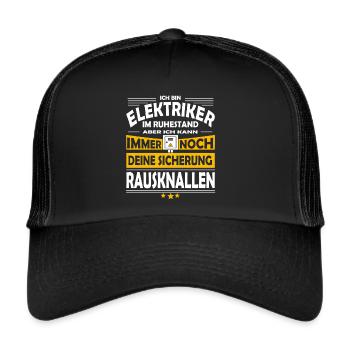 Retired electrician - blow out the fuse - Trucker Cap - black/black - Front
