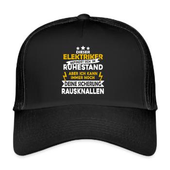Retired electrician - blow out the fuse - Trucker Cap - black/black - Front