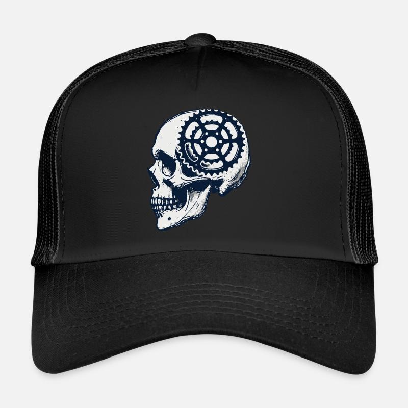Vélo Crâne VTT Art pour les cyclistes Casquette trucker 