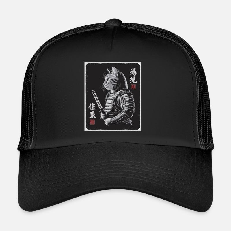 Chat Samouraï en Ukiyo-e japonais Casquette trucker 