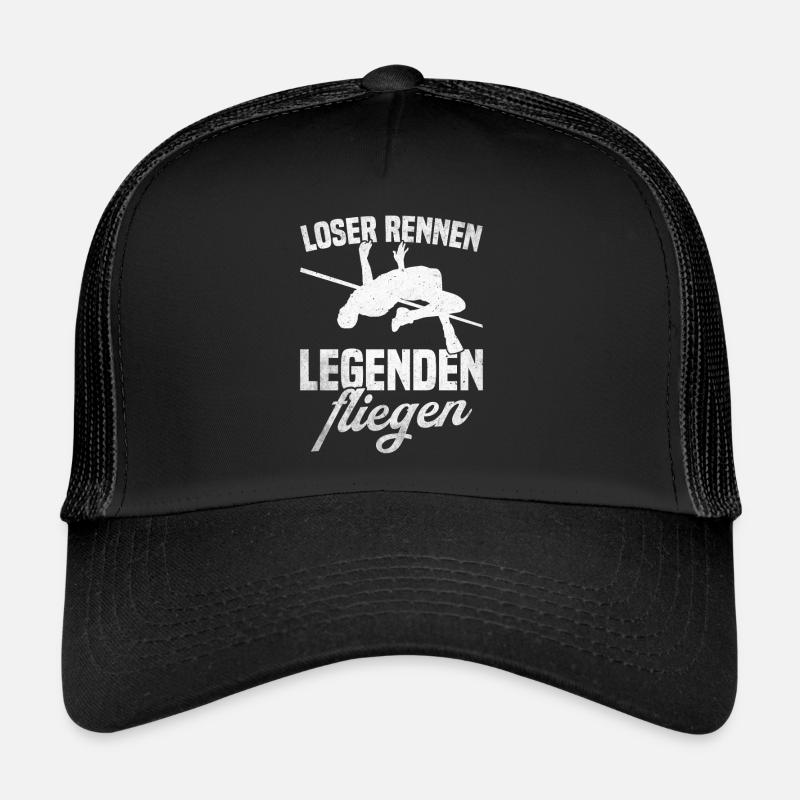 Saut en hauteur - Les perdants courent Les légendes volent - Casquette trucker - noir/noir