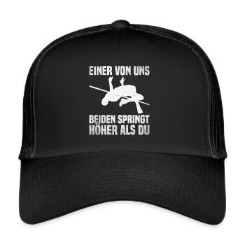Saut en hauteur - l’un de nous saute plus haut que vous - Casquette trucker  - noir/noir - Devant