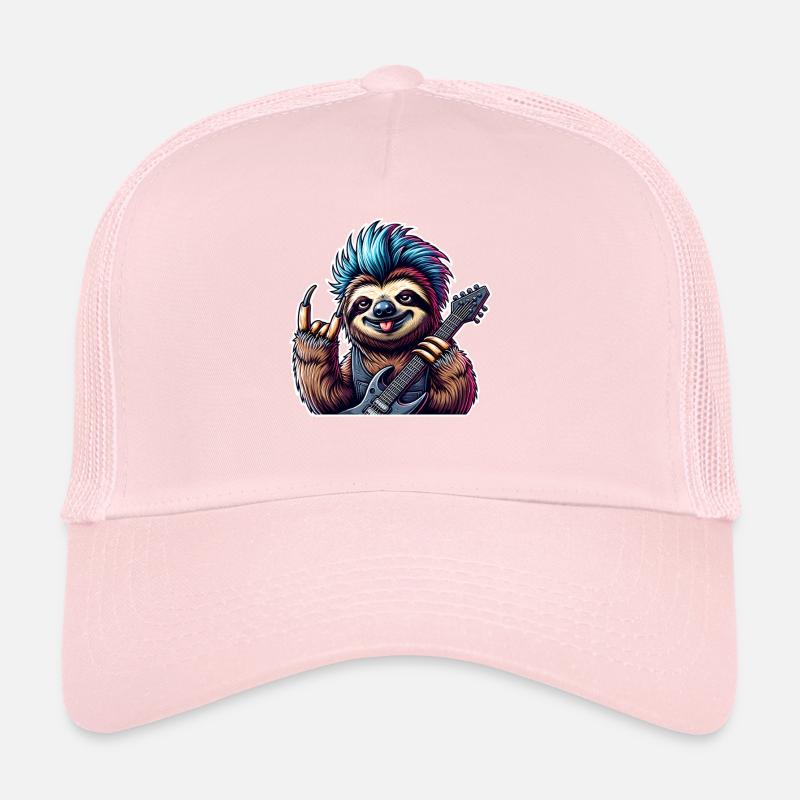 Sloth Rock and Roll Guitarist Trucker Cap