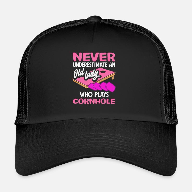 Cornhole Lover Old Lady Trucker Cap