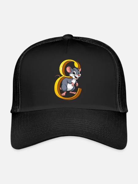 LETTER E - Trucker Cap - black/black - Front