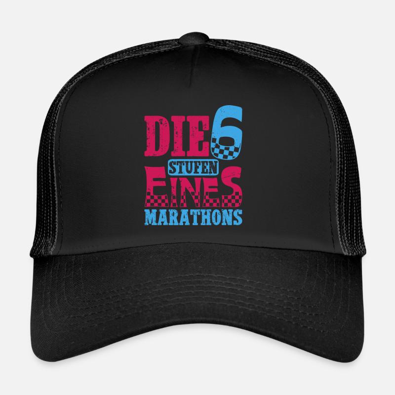 Läufer DIE 6 STUFEN EINES MARATHONS Laufen Lustig Trucker Cap