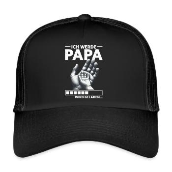 Ich Werde Papa Vatertag Neuer Papa Elternteil - Trucker Cap - Schwarz/Schwarz - Vorne