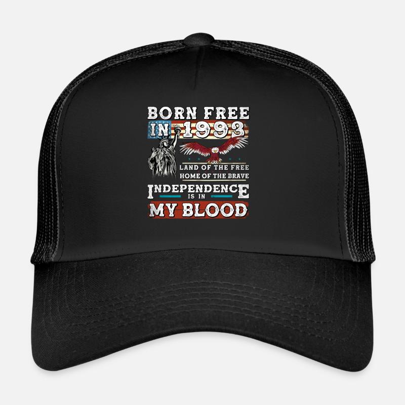 Né libre en 1993 - 32 ans de liberté et de force Casquette trucker 