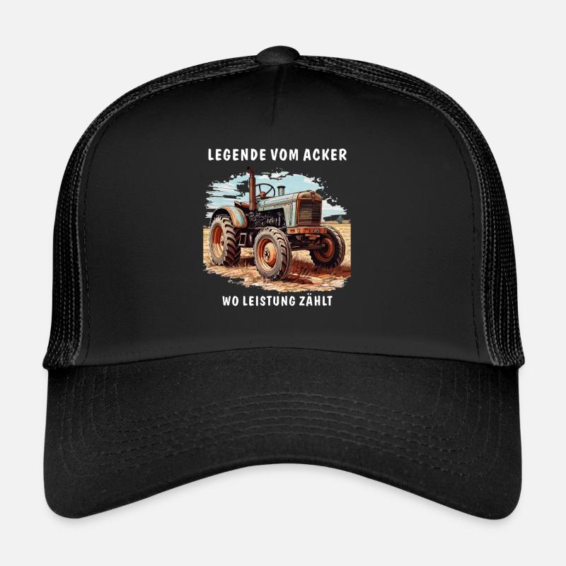 TRAKTOR LANDWIRTSCHAFT LEGENDE VOM ACKER - Trucker Cap - Schwarz/Schwarz