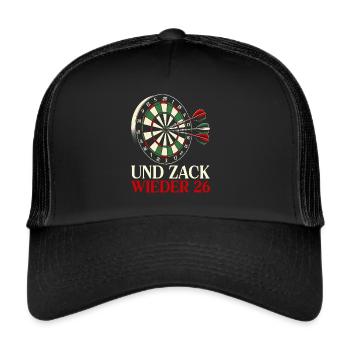 Dartspieler Sportteam Spiel Turnier Dartliebhaber - Trucker Cap - Schwarz/Schwarz - Vorne