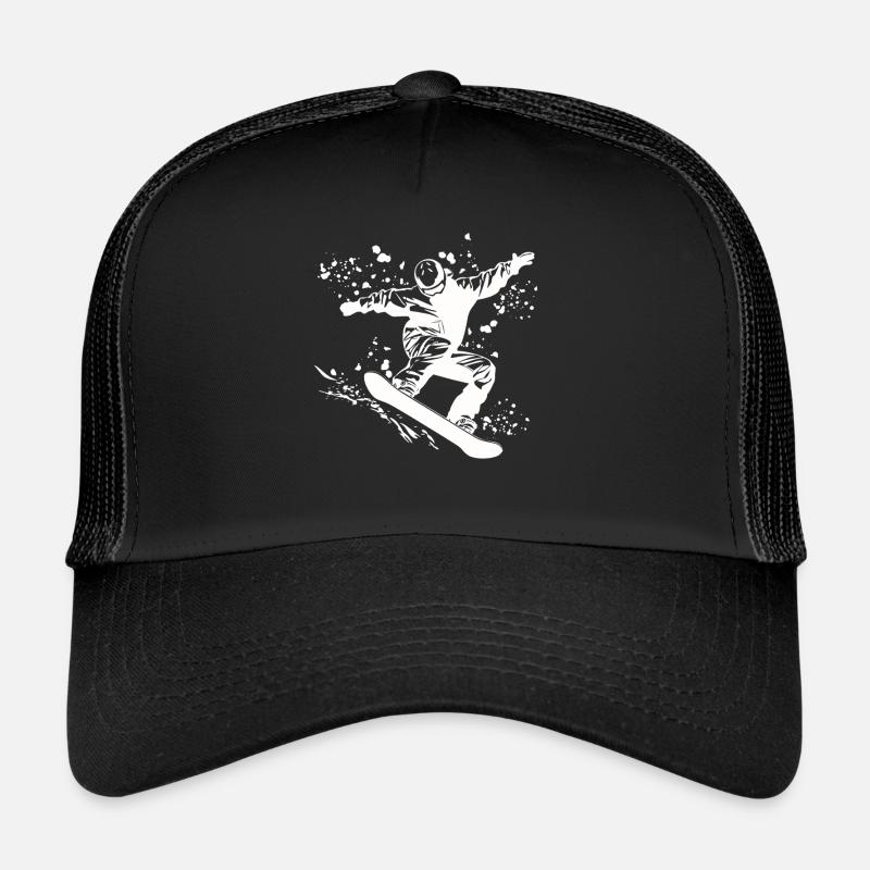 Snowboarder Snowboarding Snowboard - Trucker Cap - black/black