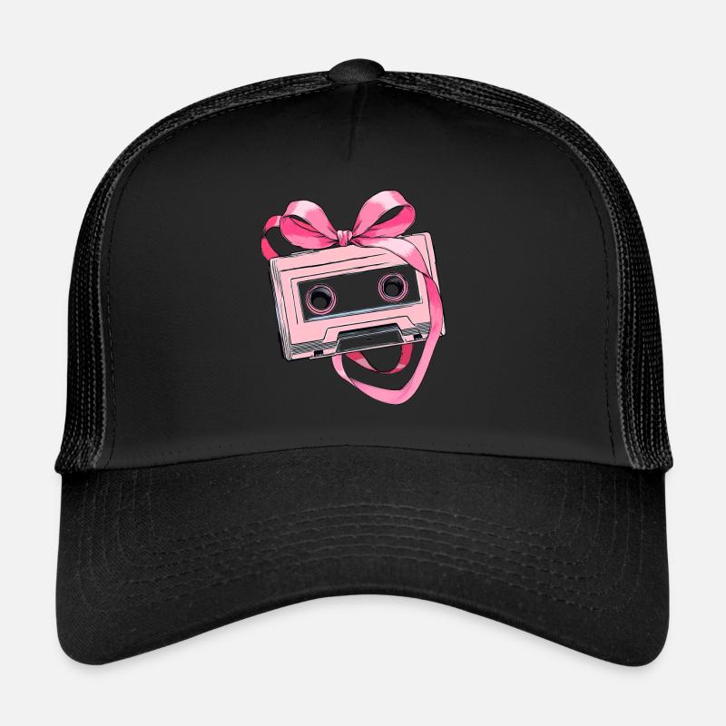 Coquette Bow Cassette Strap 80s Retro Trucker Cap