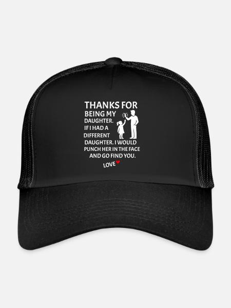 Merci d’être ma fille, père-fille - Casquette trucker  - noir/noir - Devant