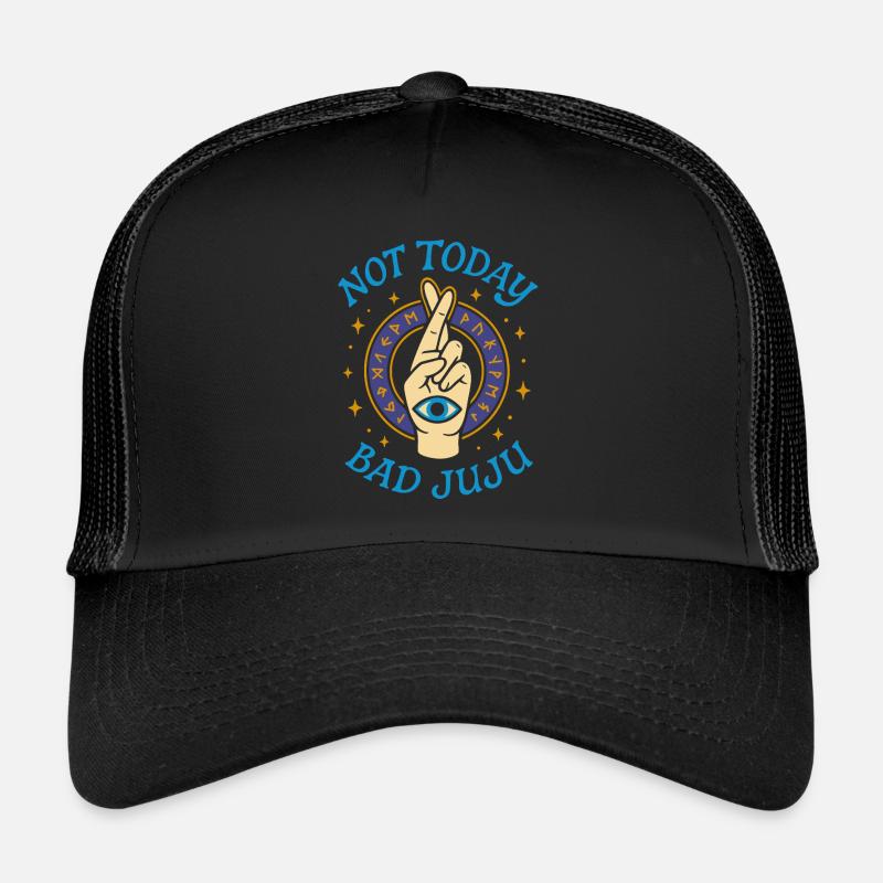 Evil Eye Spiritueller Schutz Mystische Mode - Trucker Cap - Schwarz/Schwarz
