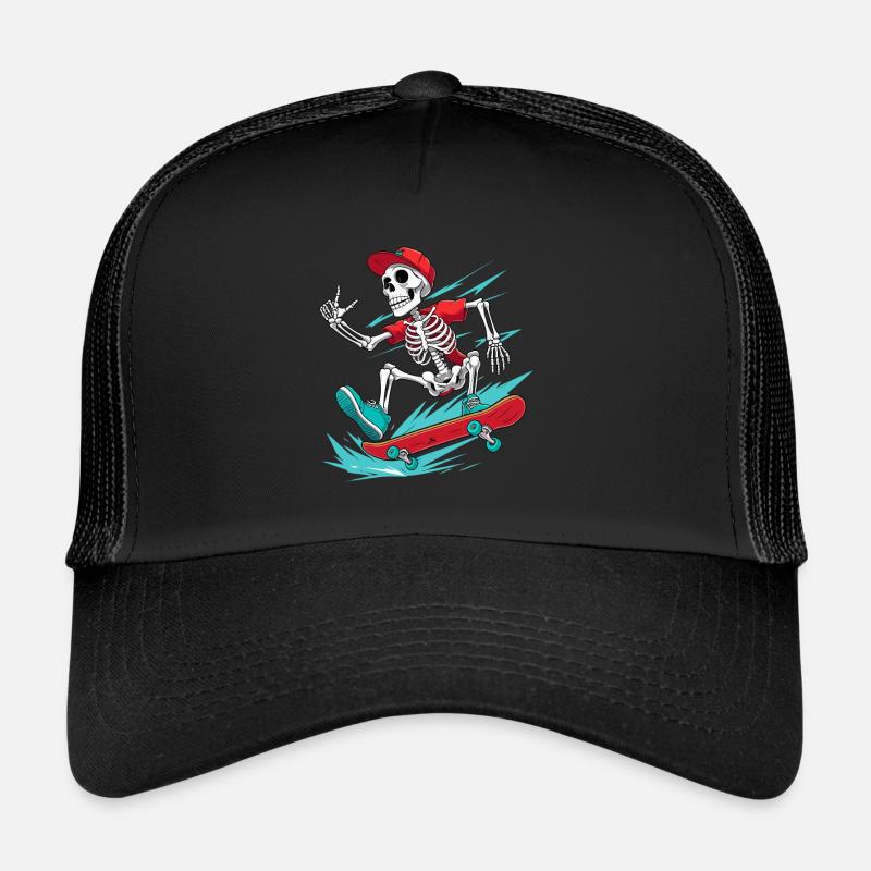 Skateboarder Skelett, Skateboarder Trucker Cap