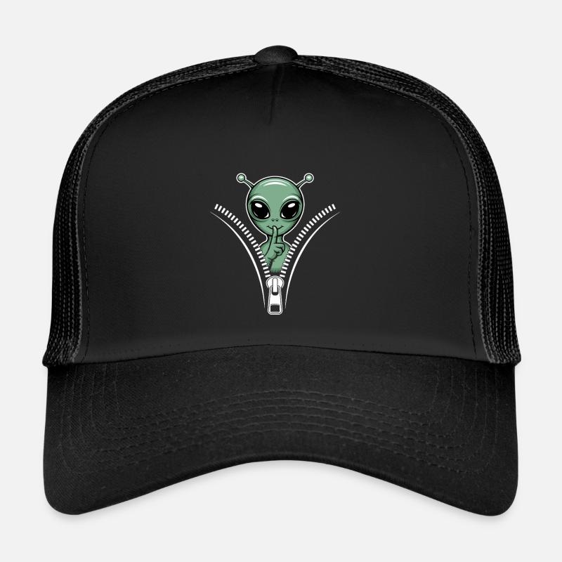 Witziger Außerirdischer mit Reißverschluss-Design Trucker Cap
