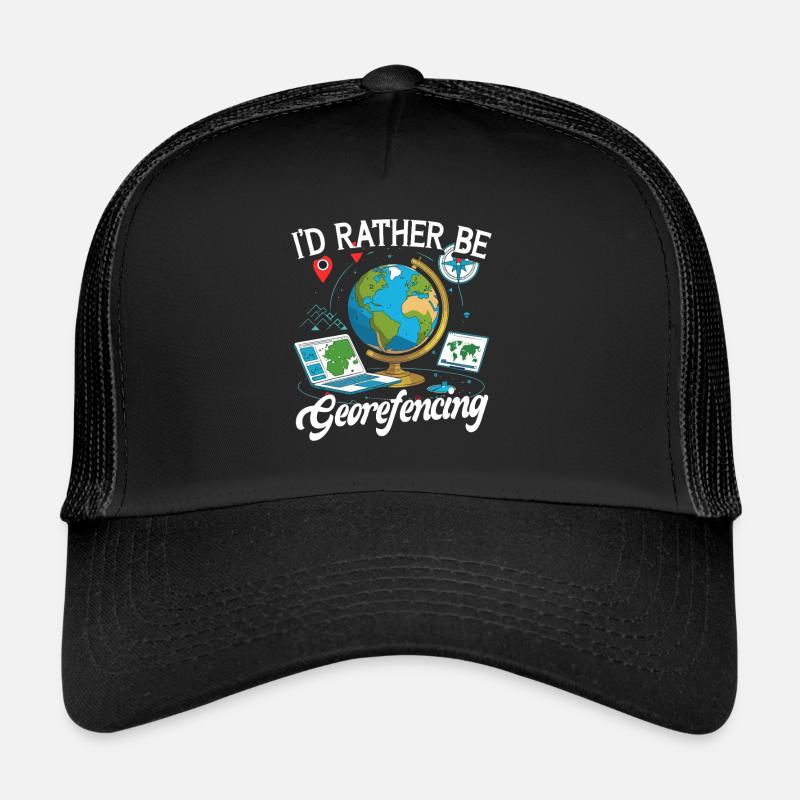 Geografische Informationssysteme Georefencing - Trucker Cap - Schwarz/Schwarz