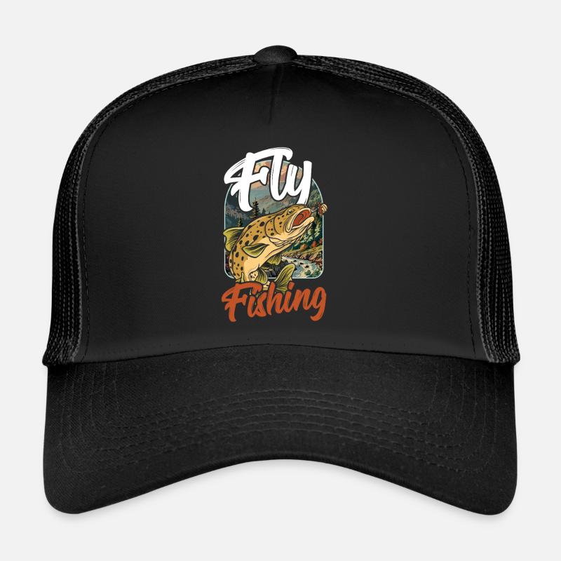 Truite Pêche à la mouche Nature Faune Pêcheur Casquette trucker 