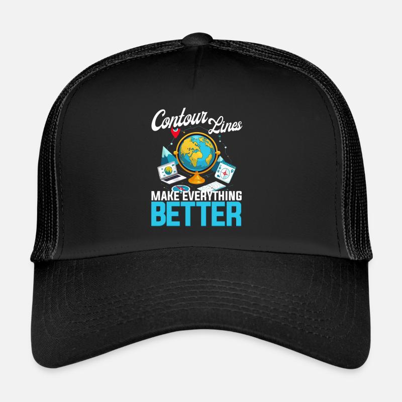 Geographic Information Systems Contur Lines Trucker Cap