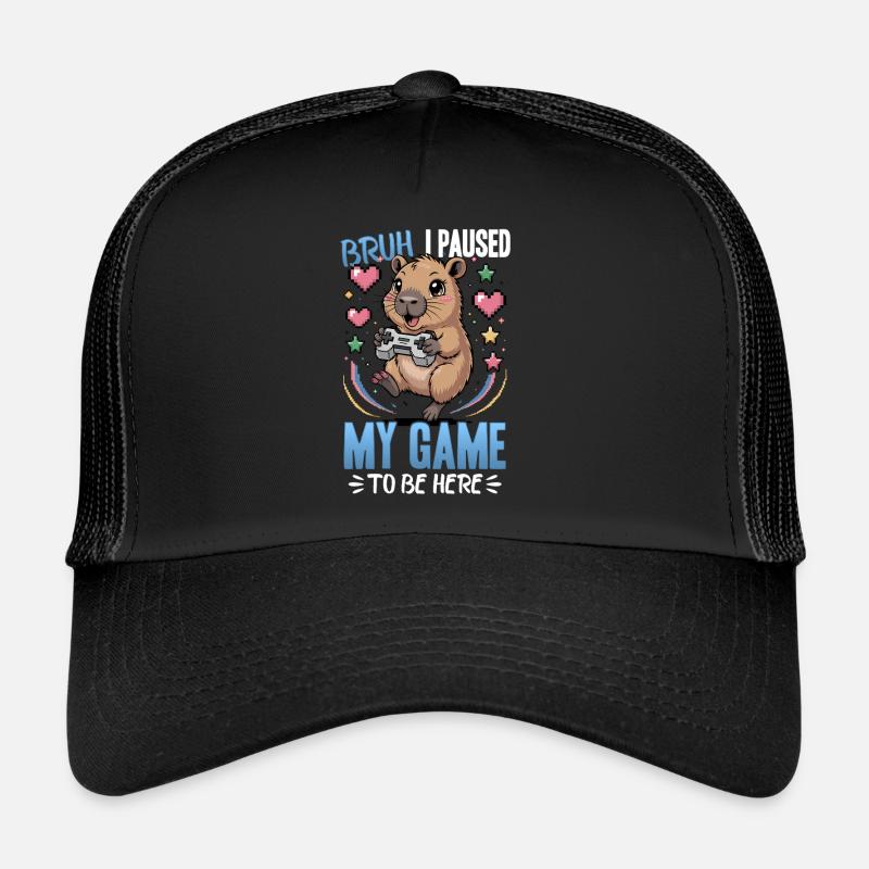 Capybara Gamer Gaming - Trucker Cap - Schwarz/Schwarz