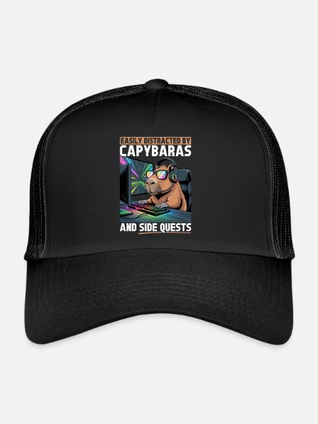 Capybara PC Gamer Gaming - Trucker Cap - black/black - Front