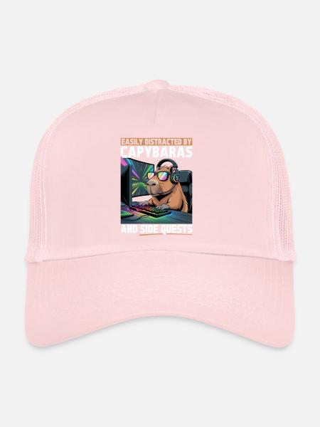 Capybara PC Gamer Gaming - Casquette trucker  - rose pâle - Devant