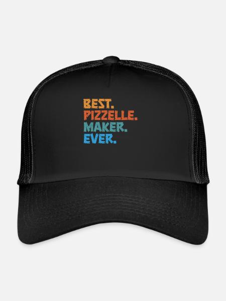 Pizzelle Waffle - Italian Waffles - Trucker Cap - black/black - Front