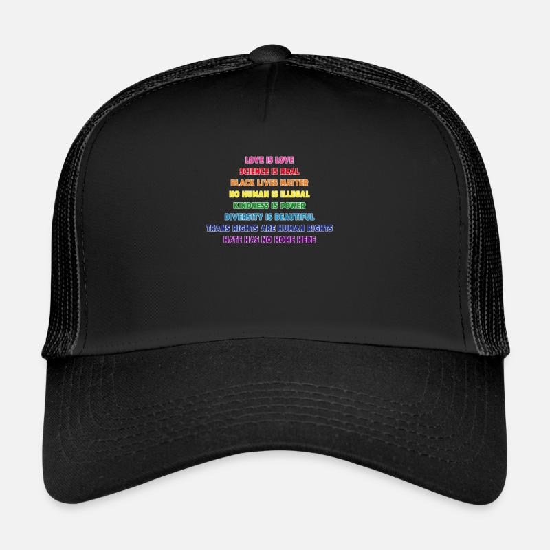 Human Rights Gay LGBTQ+ Pride Rainbow Flag Trucker Cap