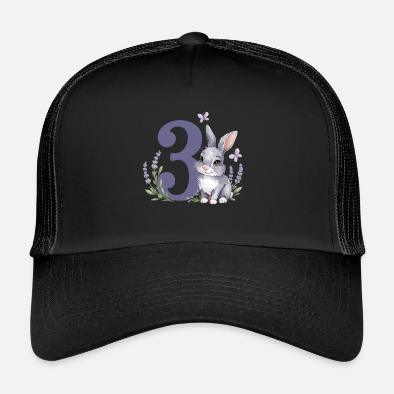 3ème anniversaire 3 ans Bunny Bunny Lavande Violet Casquette trucker 