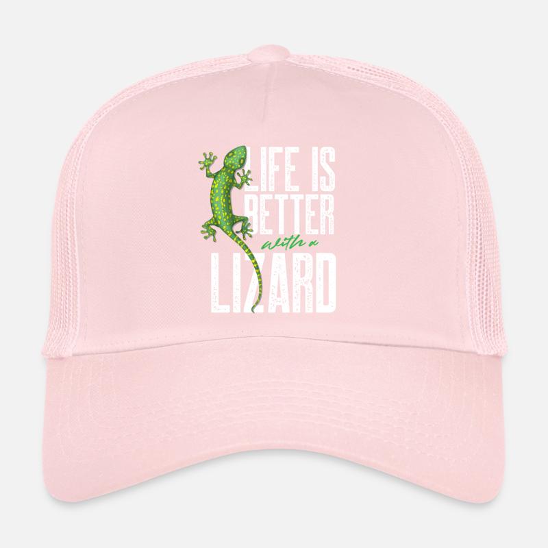 life is better with a lizard Design for a lizard Trucker Cap