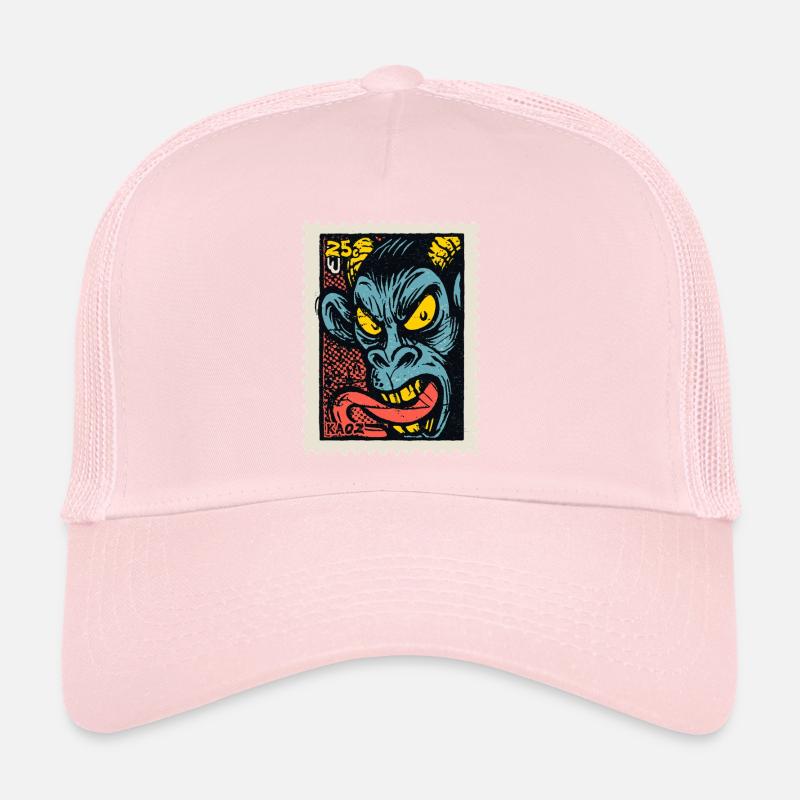 Singe démone à longue langue, un tampon de bande dessinée Casquette trucker 