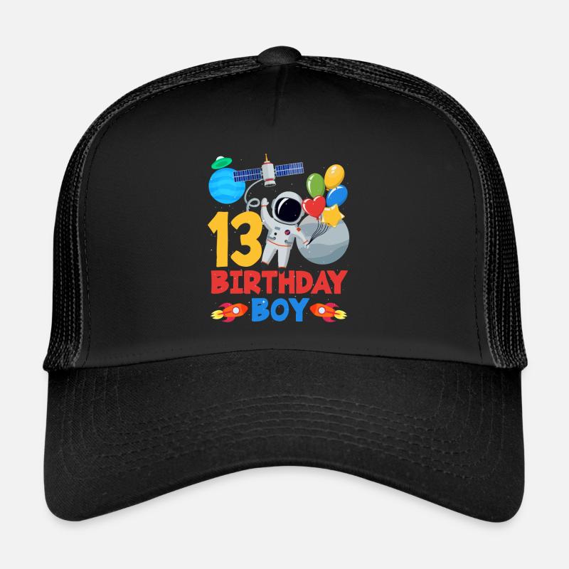 13 Birthday Boy Astronaut Space Trucker Cap